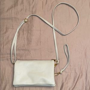 Gray Pleather Crossbody